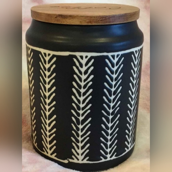 The Old Pottery Company Black Coffee Container Canister - Picture 3 of 5